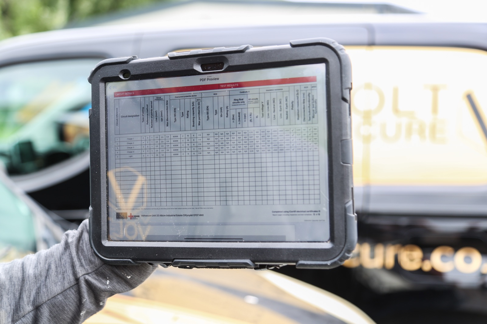 Service-record paperwork on tablet - law-firm security upgrade