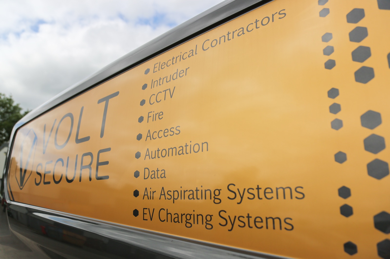 VoltSecure-branded van livery - LongPlay Coffee fit-out