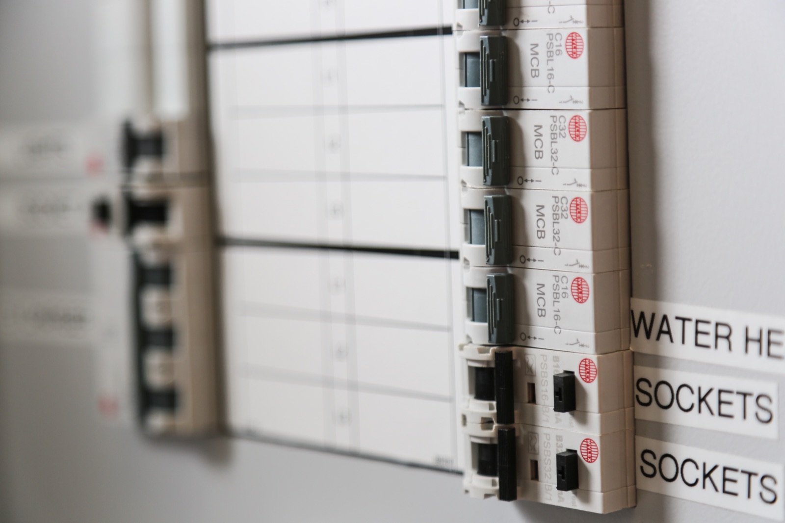 Distribution-board MCB array installed by VoltSecure